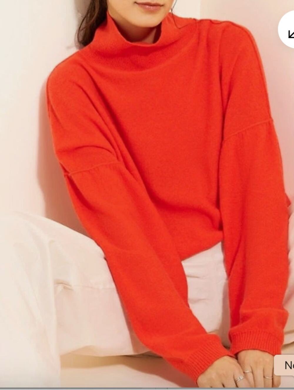 Free People 100% Cashmere so high so low Turtleneck Sweater Cropped Size Large
